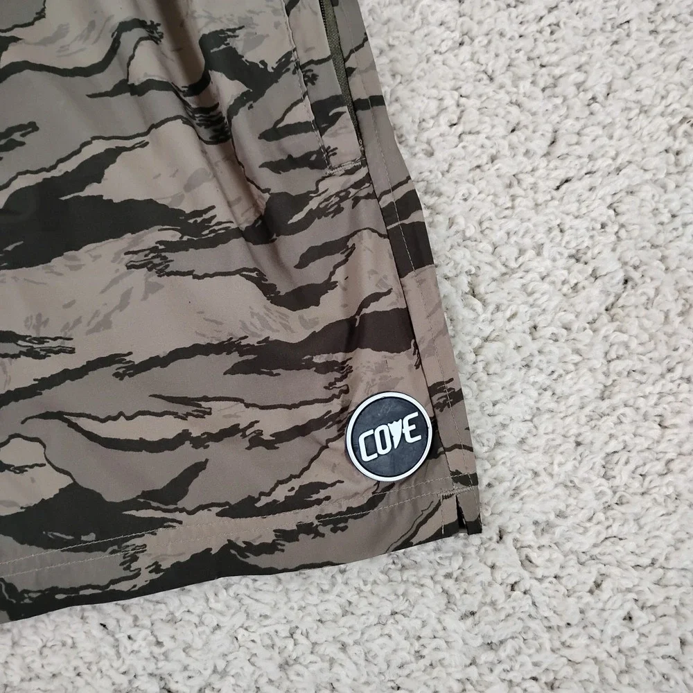 Cove USA Shorts Mens 32 Green Tiger Camouflage Drawstring Stretch Gym 5